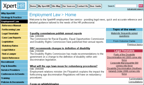 Employment law homepage