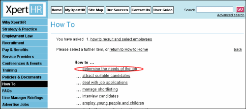 How to question selection page