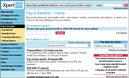 Pay and benefits homepage