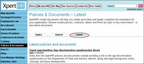 Policies and documents latest page