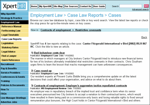 Case law reports article list page