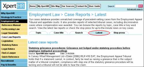 Case law reports latest page