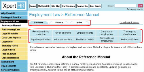 Reference manual chapter navigation buttons