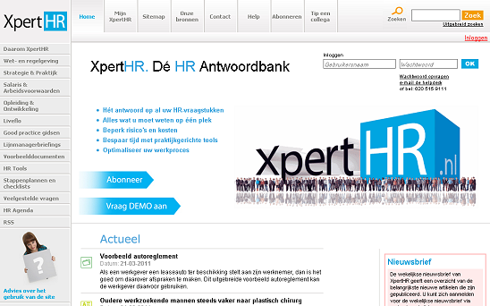 XpertHR.nl screenshot
